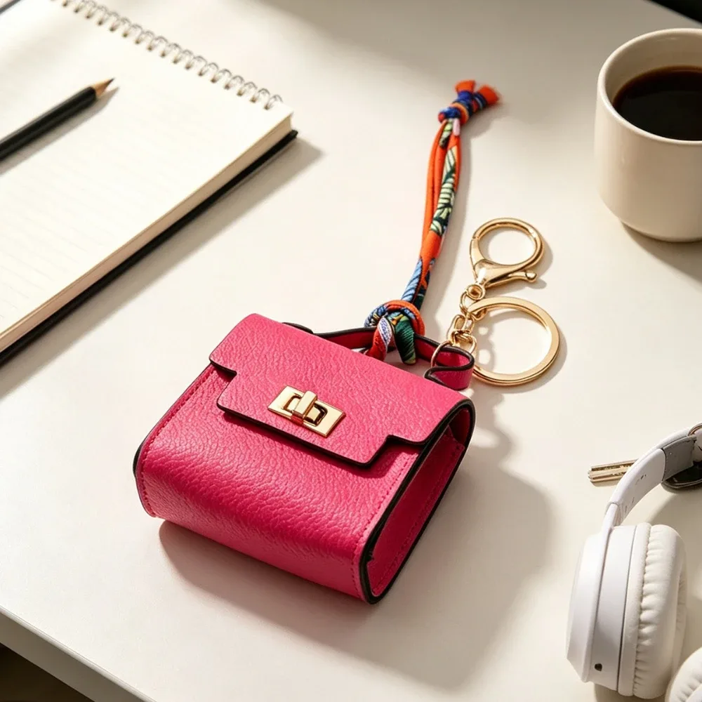 mini sac à dos porte-clés en cuir pu, petit porte-monnaie, petit ornement suspendu pour sacs à dos et sacs à main