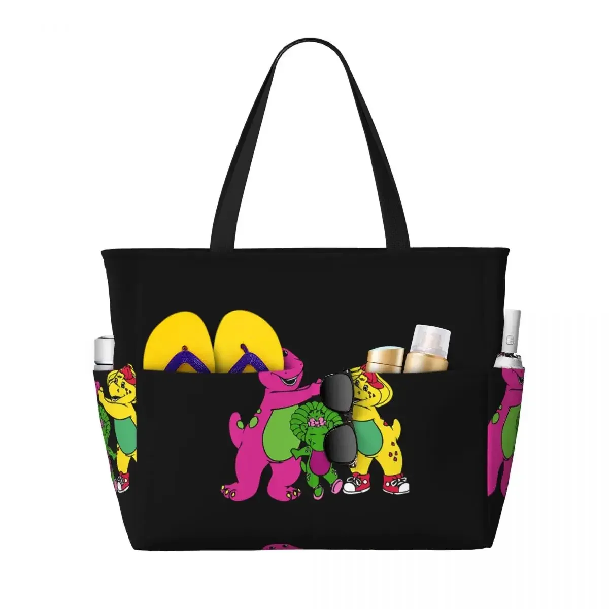 barney and friends – sac fourre-tout de plage, sac de sport, de yoga, grand sac fourre-tout pour femmes, sac de voyage, sac de fitness
