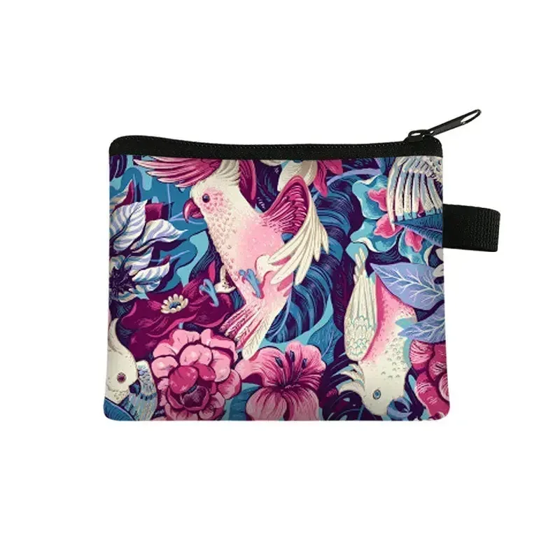 petit sac à cosmétiques imprimé floral pour filles et femmes, sac de rangement pour serviettes hygiéniques, sac de rangement pour pièces de monnaie, carte, argent, écouteurs, porte-rouge à lèvres, pochette