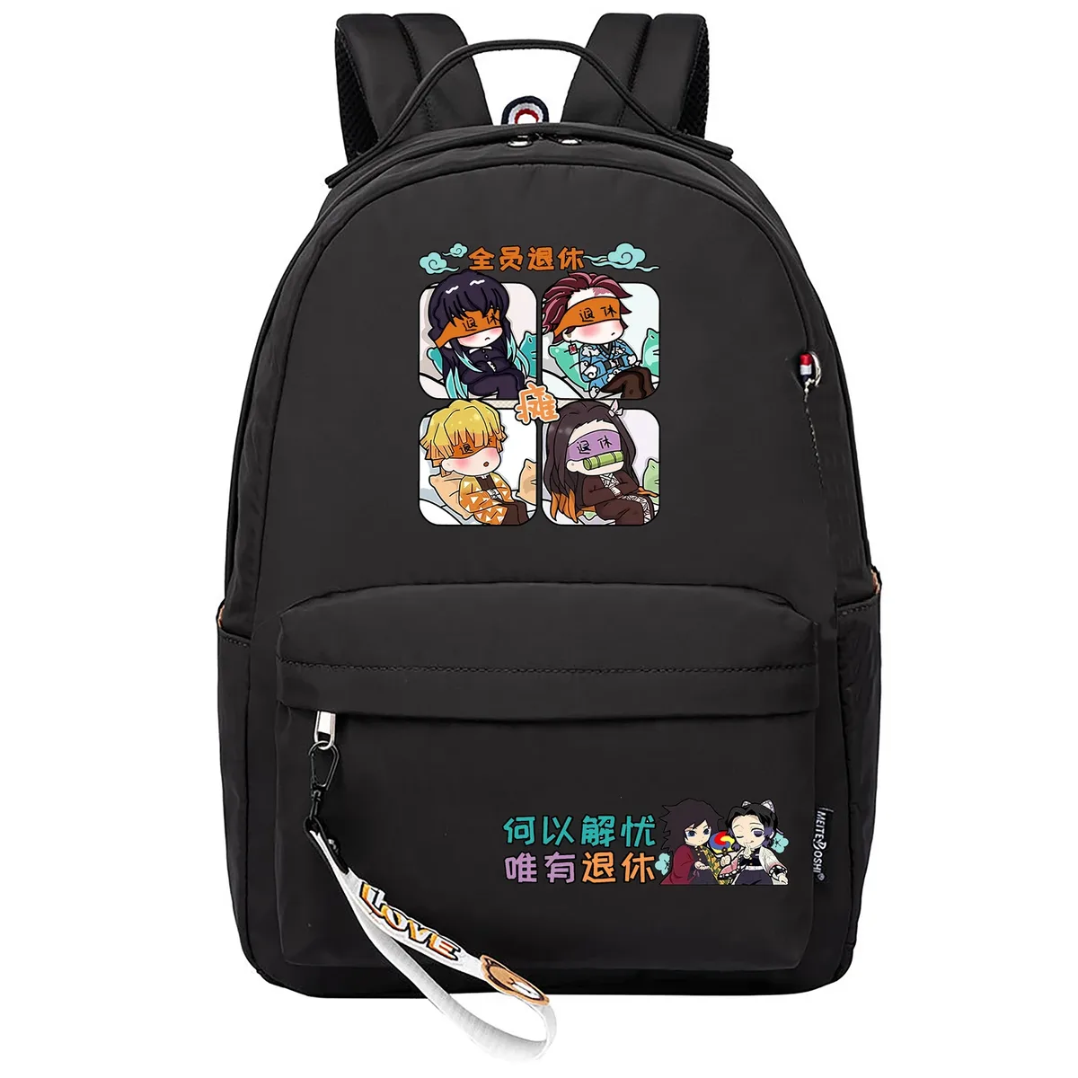 sacs d'école anime kanroji mitsuri kawaii, sac à dos de jour de dessin animé pour femmes, sac à dos de voyage rose, petite épaule pour ordinateur portable