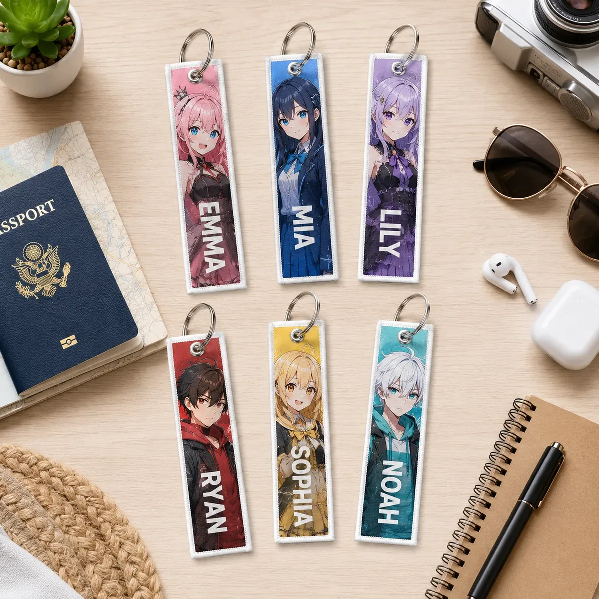 étiquette de bagage personnalisée avec logo et nom, étiquette d'identification pour valise de voyage, sac à do