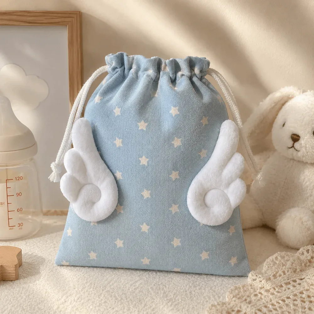 sac de maquillage bohème en toile avec cordon de serrage, pochette de rangement portable anti-poussière, motif étoiles, petit organisateur pour articles de papeterie