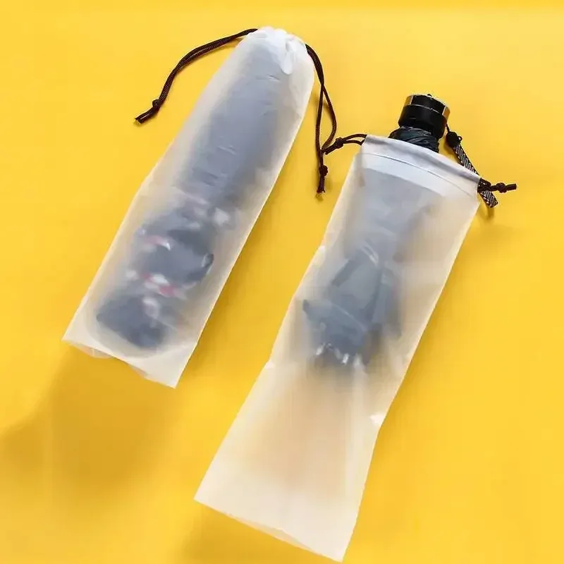 sac de rangement étanche pour parapluie, 10 pièces, sac en plastique à cordon de serrage, sac translucide, sac de rangement humide monté sur véhicule