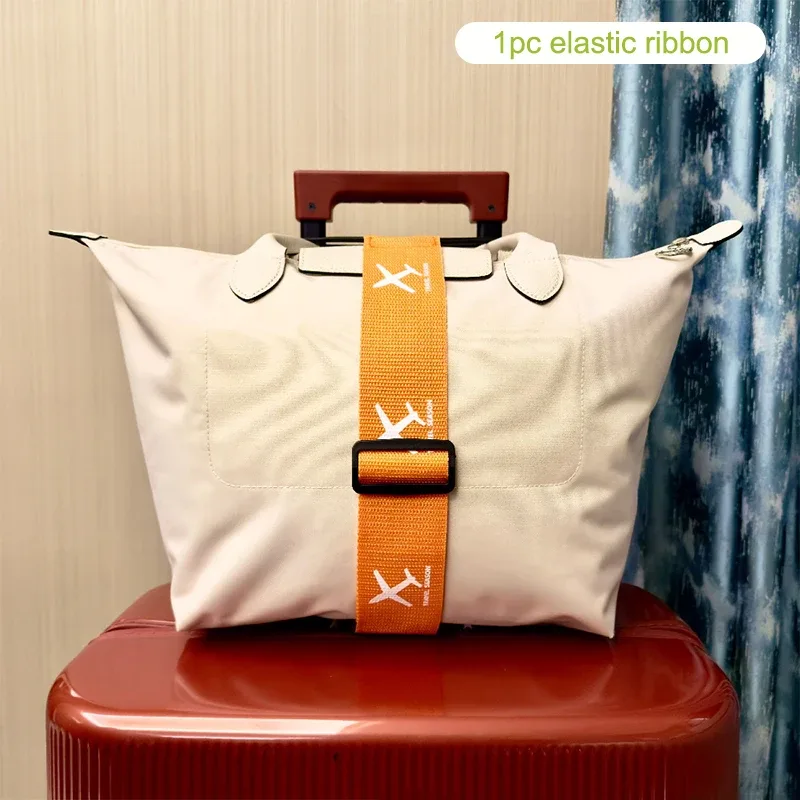sangle de suspension fixe solide et résistante à l'usure, corde élastique pour bagages, ceinture de liaison imprimée à motif d'avion, ceinture de liaison pour valise
