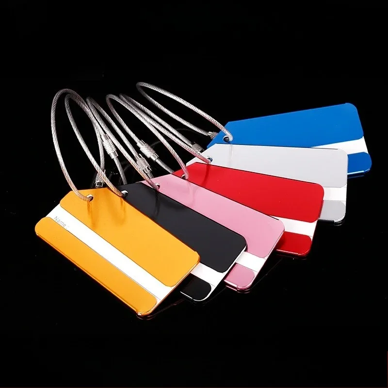 1 pièce étiquette de bagage unisexe en métal, portable, porte-adresse et identification pour valise, accessoires de voyage, livraison directe