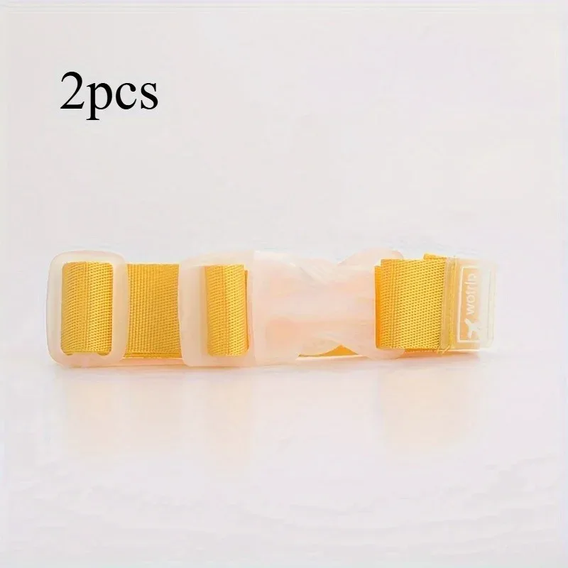 sangle de bagage en nylon colorée, 2 pièces, ceinture de valise de voyage réglable avec boucle de déverrouillage, facile à transporter, pratique pour la voiture
