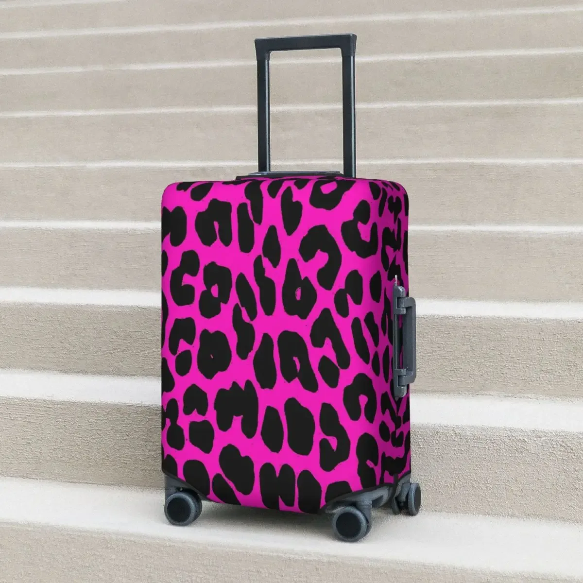 housse de protection pour valise à motif léopard (rose), housse de protection élastique pour bagages de voyage pour 18 à 32 pouces
