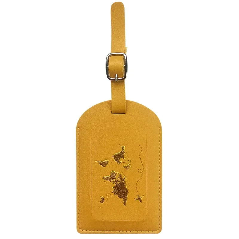 étiquette de bagage en cuir pu pour hommes et femmes, étiquette d'adresse de valise, sac d'embarquement, nom, identification, porte-adresse, accessoire de voyage