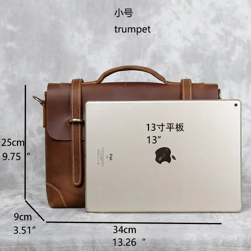 sac à main rétro en cuir pour hommes, sac à bandoulière avec couche supérieure en cuir de vache, porte-documents crazy horse, sacoche d'ordinateur de grande capacité, nzpj