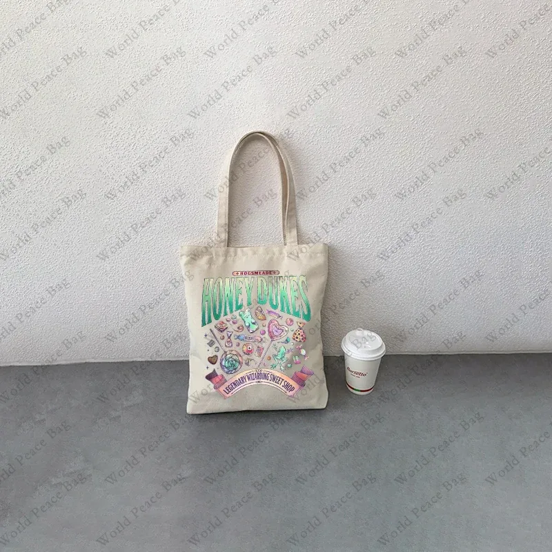 sac fourre-tout en toile à motif de sorcellerie, sac à bandoulière pour les voyages et les trajets quotidiens, sac de shopping réutilisable pour femmes