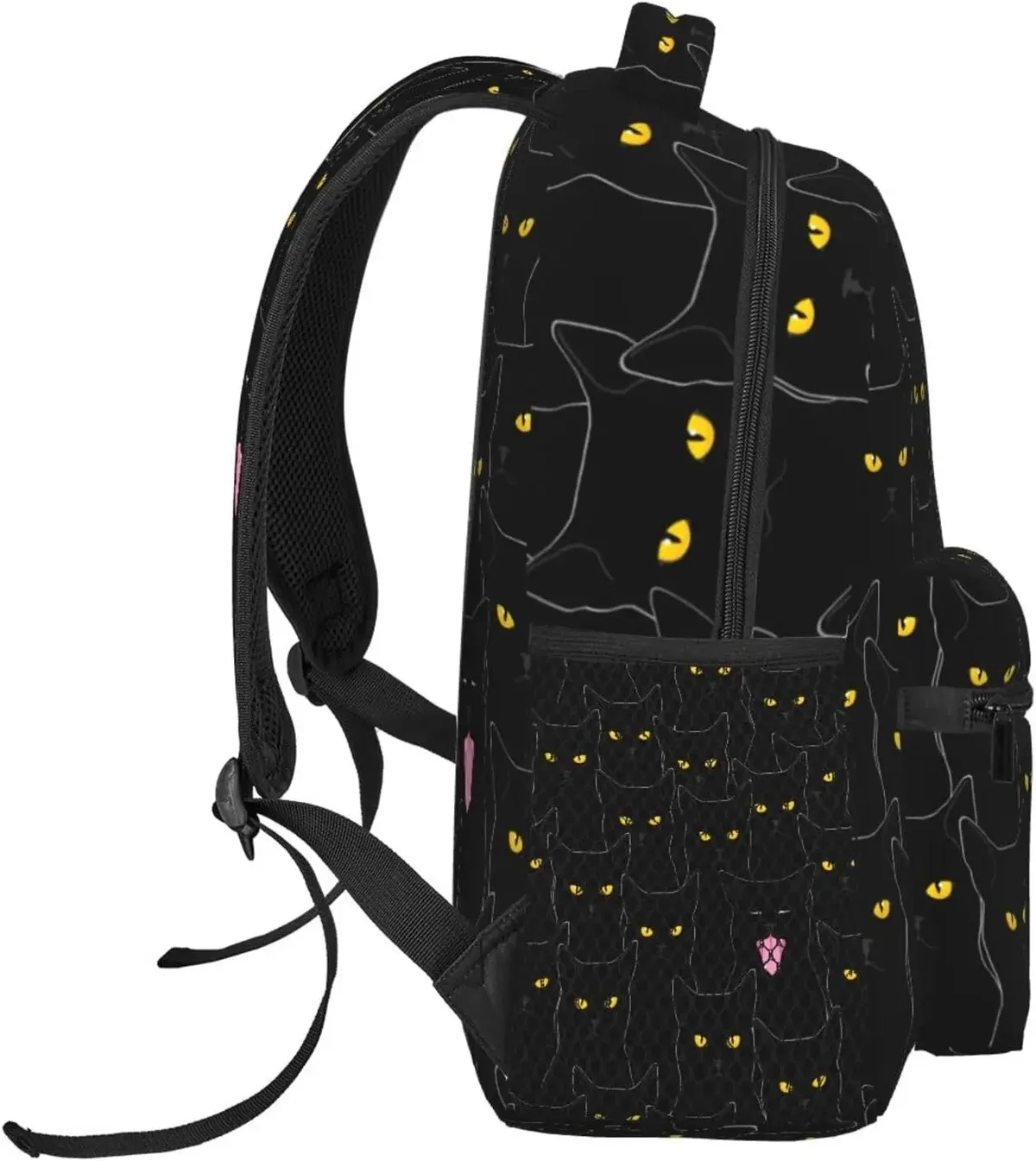 chat noir cool sac à dos pour l'école sacs pour ordinateur portable bookbag grand sac à dos décontracté pour étudiant filles garçons enfants adolescents voyage sport travail