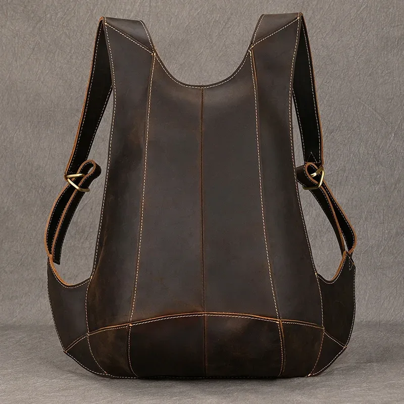 luufan – sac à dos antivol en cuir véritable pour homme et femme, sac de jour pour téléphone ipad, pochette de voyage d'affaires, sac à dos d'école de sécurité