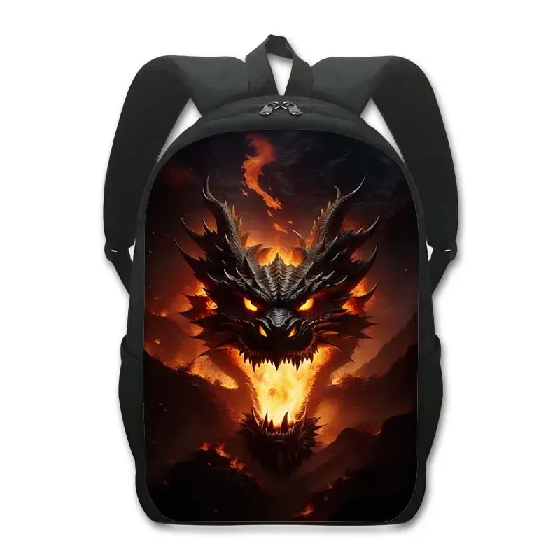 sac à dos dragon de dessin animé pour étudiants, sac à dos fantaisie avec imprimé dragon magique, sac à dos pour ordinateur portable pour femmes et hommes, sac à dos de voyage en plein air