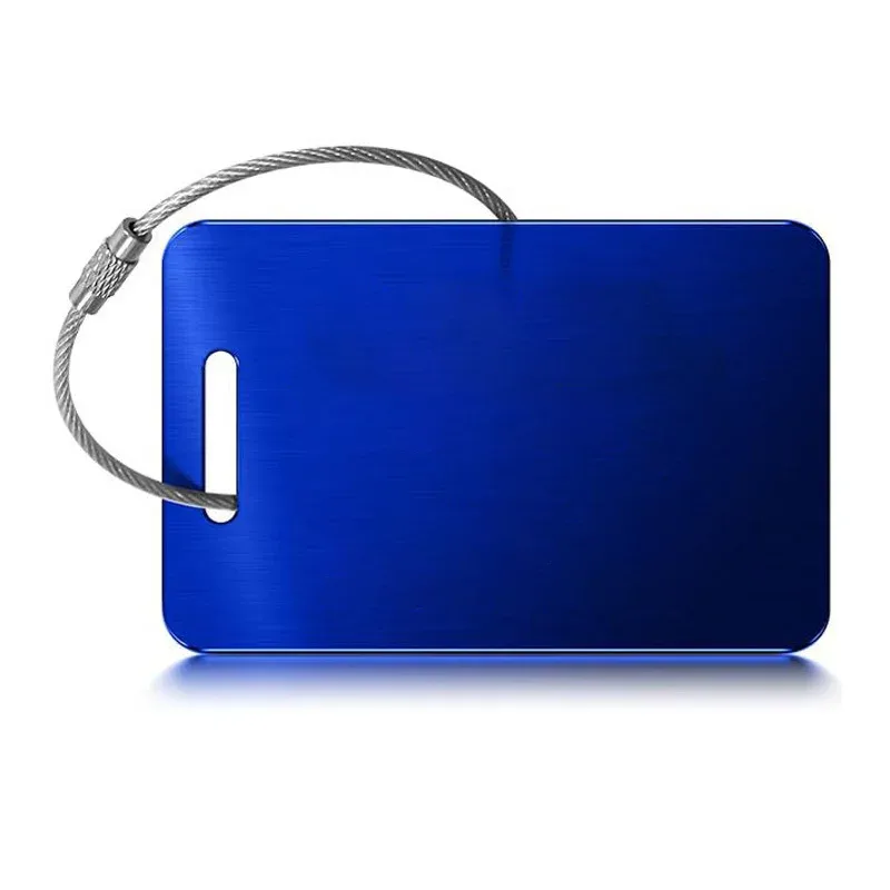 étiquette de bagage avec texte personnalisé, étiquette de valise personnalisée en acier inoxydable, accessoires de voyage anti-perte, étiquettes d'identification de gravure laser