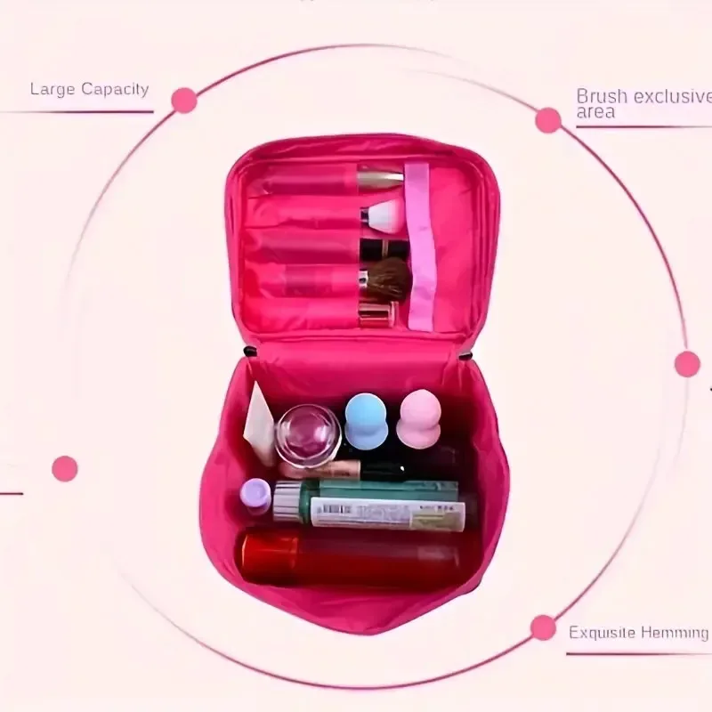 sac de maquillage pour femmes, sac de rangement de cosmétiques de grande capacité, sac de toilette pliable, sa