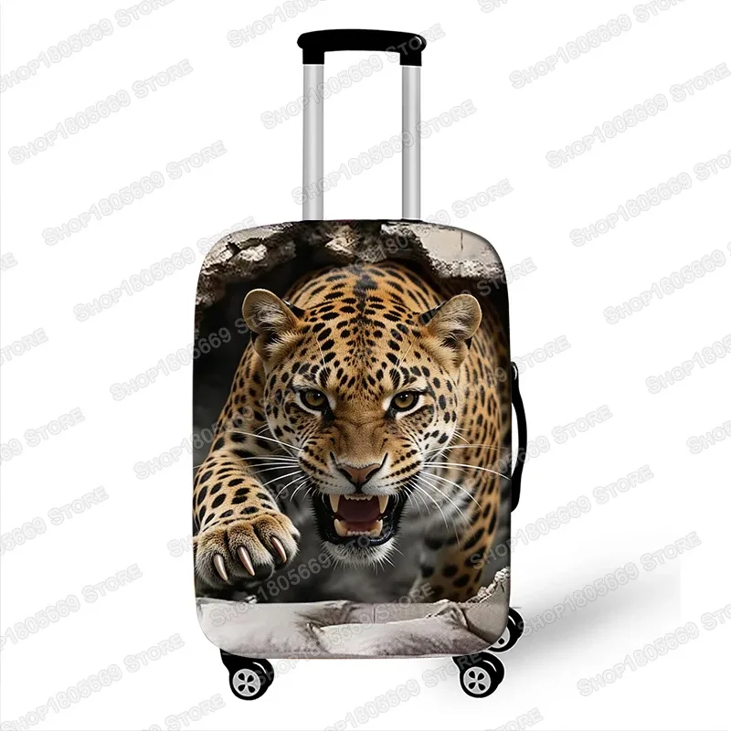 housse de valise élastique 3d motif animal (tigre/lion/lynx) qui brise la paroi, housse de protection pour valise à roulettes