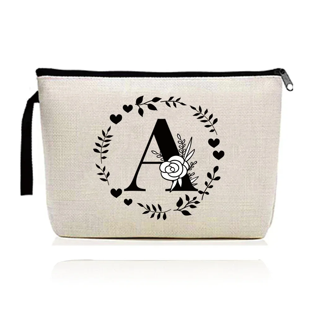trousse de maquillage pour femmes, trousse à cosmétiques, série d'impression de lettres guirxiété, trousse de voyage, trousse de toilette en poudre, pochette pour dames