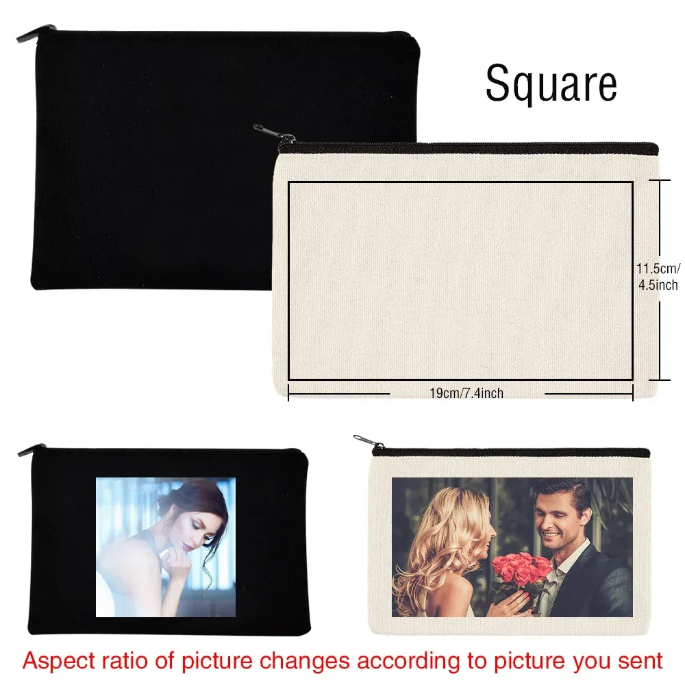 trousse de maquillage personnalisée avec photo, sac de rangement pour femmes, trousse cosmétique à fermeture éclair pour filles, organisateur de maquillage, pochette à monnaie