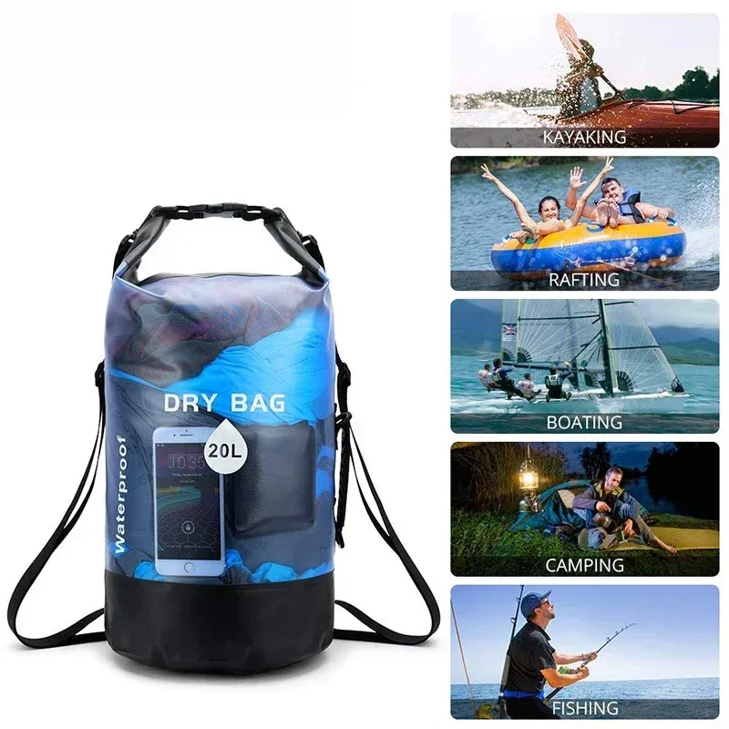 10l 20l sac sec sac de rangement étanche pochette pour natation trekking rafting canotage kayak rafting sacs secs sac à dos xd117y