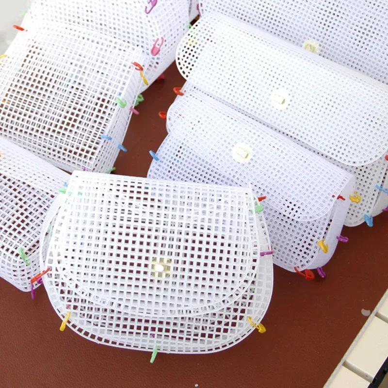kit de sac à main transparent en toile plastique maille, sac à bandoulière en tricot, sac en plastique fait à la main, pièce de fil, accessoires de bricolage, sac à crochet