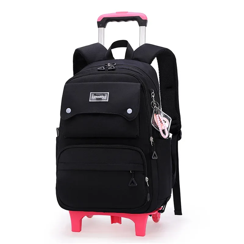 nouveau sac à dos scolaire à roulettes pour enfants, sac à dos à roulettes pour filles, sac à dos à roulettes multifonctionnel