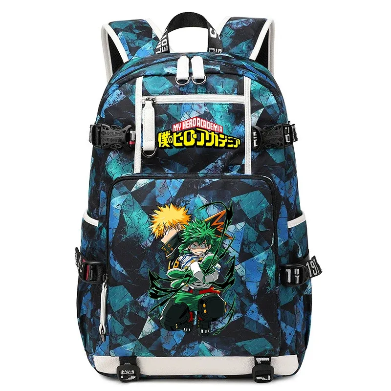 sac à dos d'école imprimé my hero academia, grande capacité, sac à dos décontracté pour garçons et filles, sac à livres de voyage pour enfants