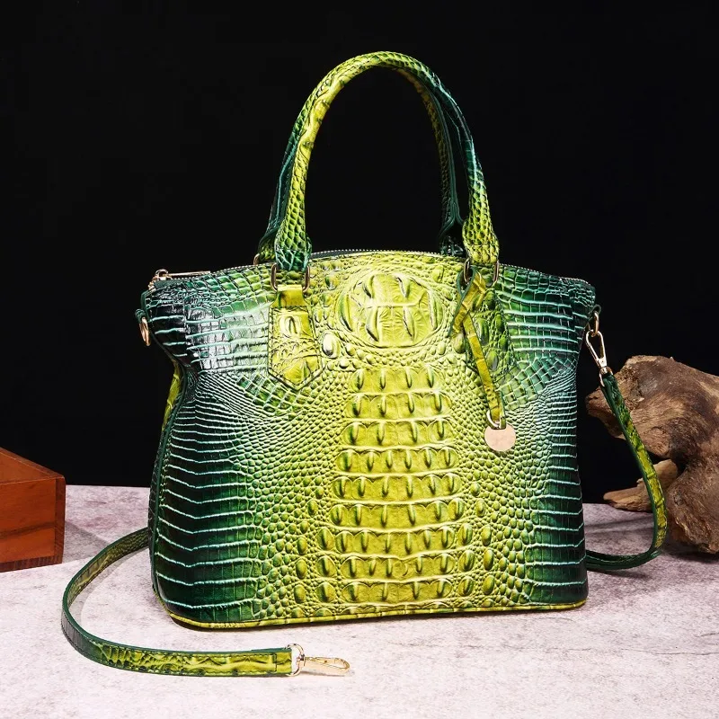 sac à bandoulière en cuir gaufré croco grande capacité, sac à main de luxe ombré pour femme, sac de voyage, cadeau