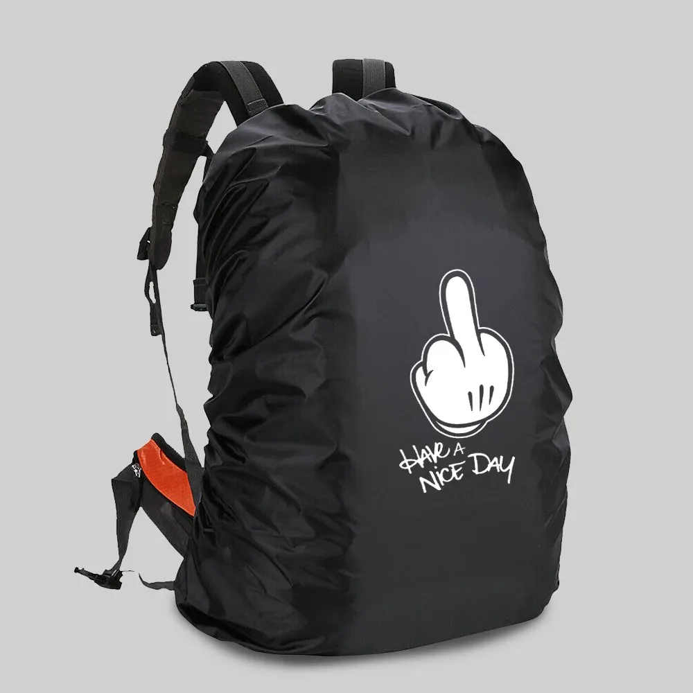 juste de protection imperméable et anti-poussière pour cartable, sac à dos d'escalade en plein air, impression d'image blanche, housse de pluie pour le camping, 20-70l