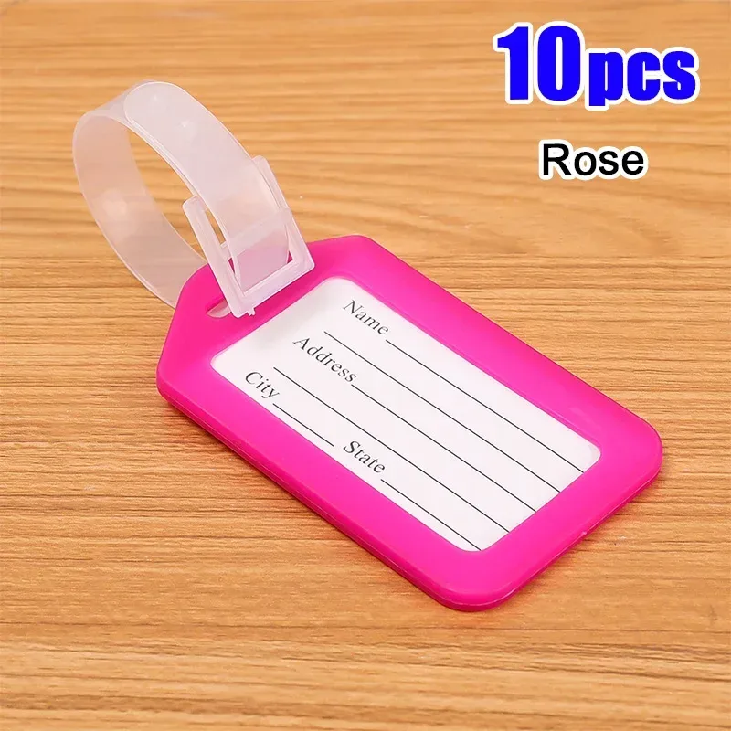 étiquettes de bagages colorées pour sac de visite, nom de valise, lettres personnalisées pour avion, accessoires de voyage attro, 1/10 pièces