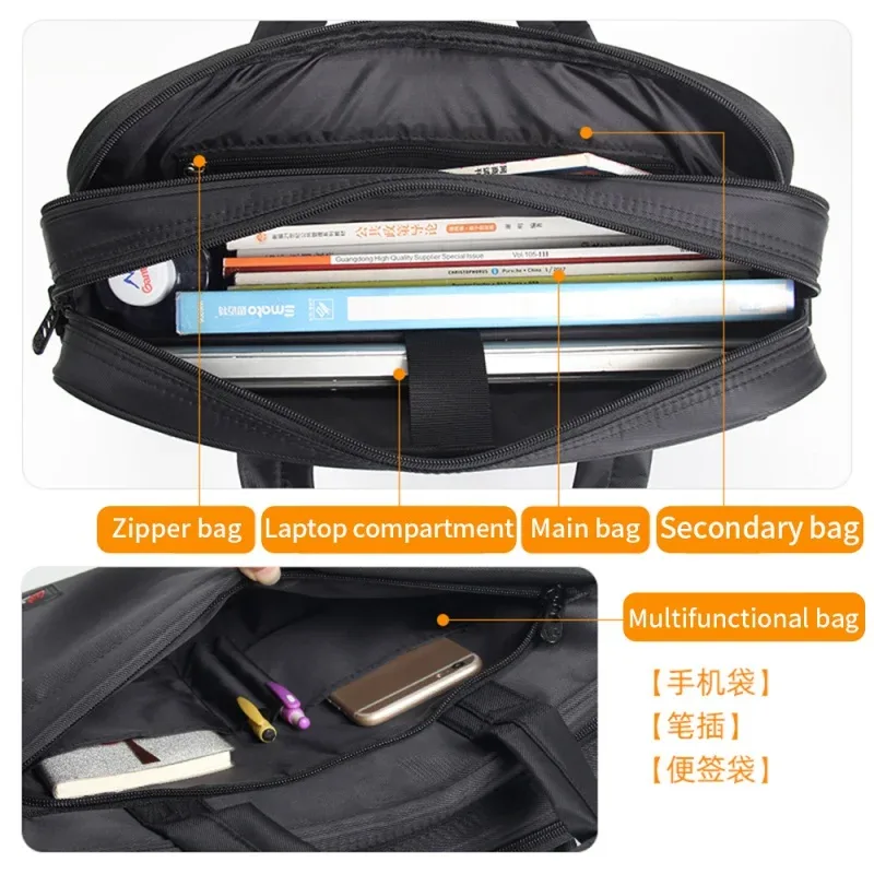 grand sac fourre-tout en toile pour ordinateur portable pour homme, étuis à bombes, sac d'ordinateur, travail, entreprise initiée, bureau, 15.6 ", 17", 14"