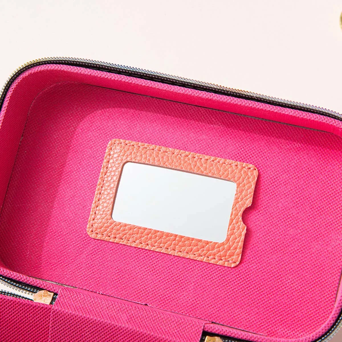 trousse de maquillage professionnelle, boîte de rangement de maquillage portable de grande capacité, mini sac de maquillage en pu portable, couleur vive