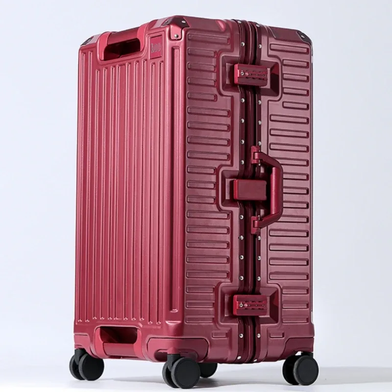 valise de grande capacité 20/24/26/28/30 pouces, cadre en alliage d'aluminium avec roues pivotantes, boîtier de chariot de voyage, verrouillage tsa, bagages roulants