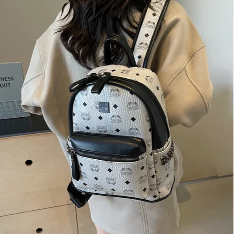 sac à dos imprimé rétro pour femmes, grande capacité, sac d'école de voyage à la mode, sac polyvalent et élégant pour femmes