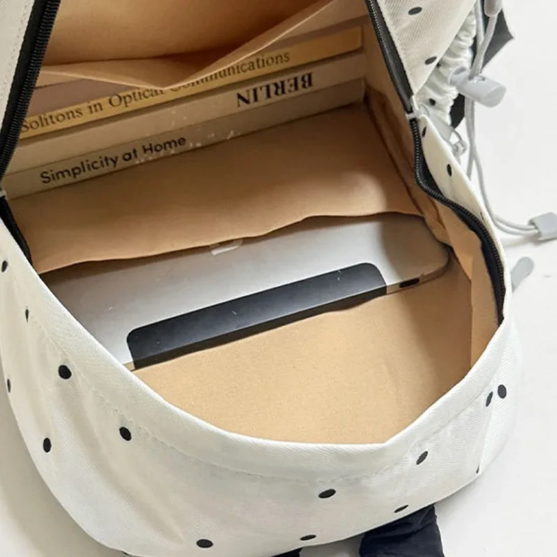 sac à dos décontracté à pois grande capacité, sac de voyage scolaire, sac à dos de ville tendance, sac léger pour ordinateur portable, sac à livres vintage pour étudiant