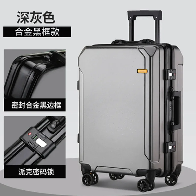 nouvelle tendance de la mode : valise à roulettes en aluminium de 26 et 28 pouces pour hommes et femmes, valise cabine de 20 pouces, bagage de voyage de 24 pouces