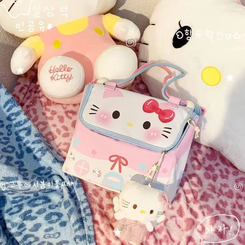 sac de voyage mignon de style dessin animé, design à compartiments grande capacité, trousse de toilette portable pour fille