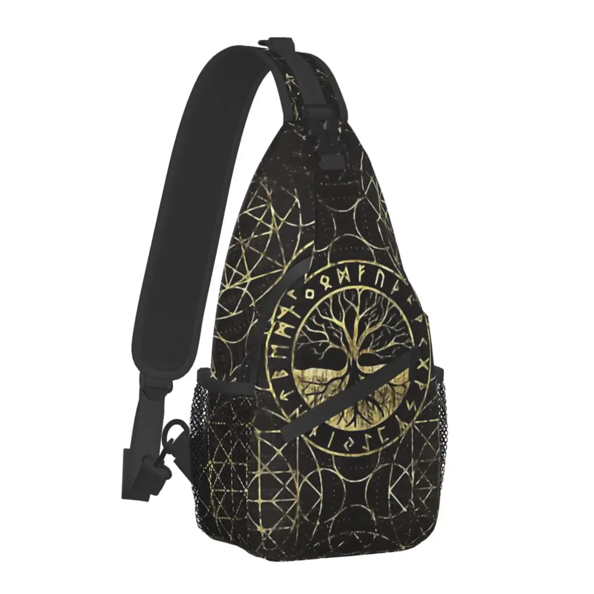 mythologie nordique viking sac à bandoulière sport arbre de vie triquetra sac de poitrine unisexe femmes homme mode épaule sacs à dos voyage