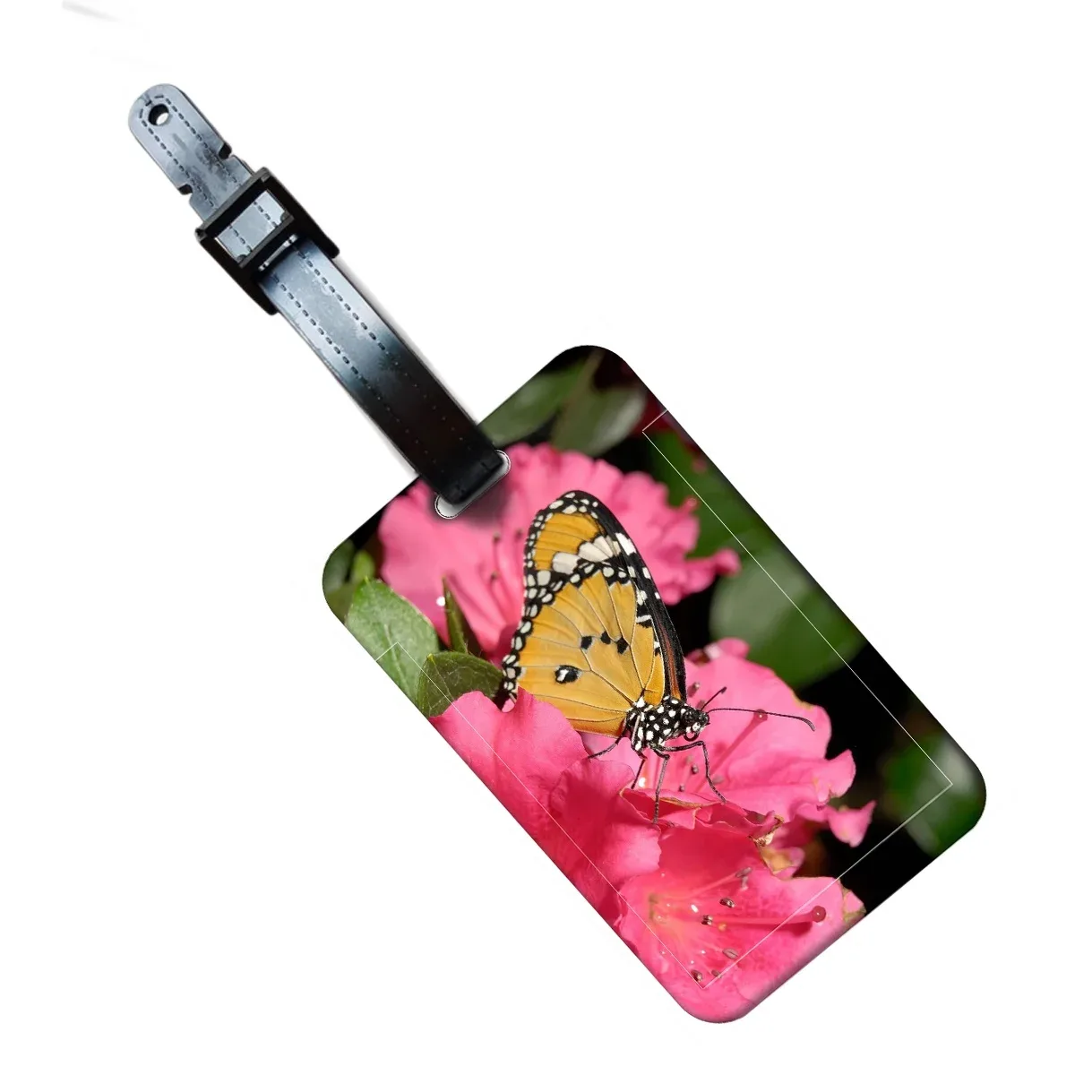 étiquette de bagage papillon pour femmes, porte-adresse d'identification pour valise de voyage, porte-billets de bagage portable pour filles