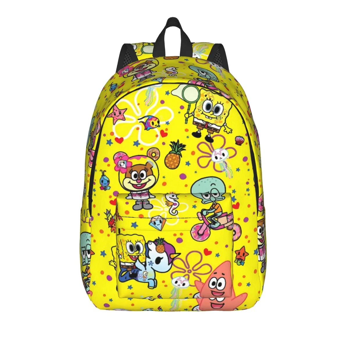 sac à dos jaune solide bob l'éponge, sacs à dos de camping, sacs d'école modernes pour étudiants, sac à dos de haute qualité