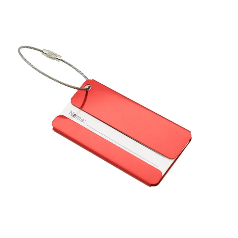 étiquettes de bagage de voyage en métal réutilisables étiquettes de valise en aluminium avec cordes étiquette de sac boucle en acier inoxydable nom carte d'identité pour valise