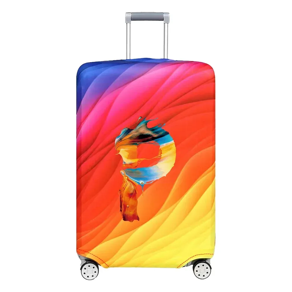 juste de bagage de voyage, housse de protection, motif de lettre de peinture, tissu de commande anti-poussière, étui à bagages, 18-32 po
