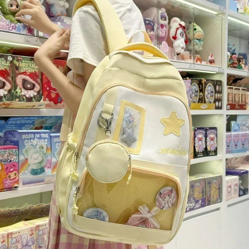 Sac à dos Ita transparent de style coréen, ultra-léger en nylon, pour étudiants du secondaire, design de style japonais