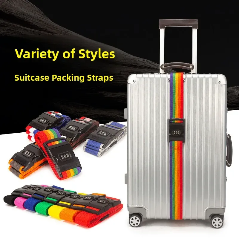 sangle de bagage en polypropylène, ceinture d'emballage arc-en-ciel antivol, accessoires pour valise de cabine