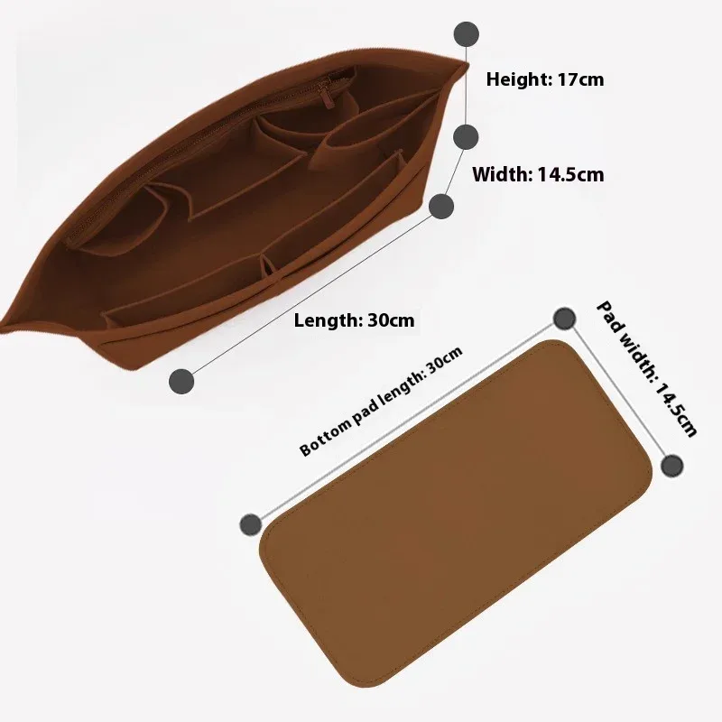 ensemble de 2 pièces d'insertion d'organisateur de sac à main pour sacs à main, organisateur de sac en feutre pour fourre-tout et sac à main, insert d'organisateur de sac fourre-tout, pour lv neverfull