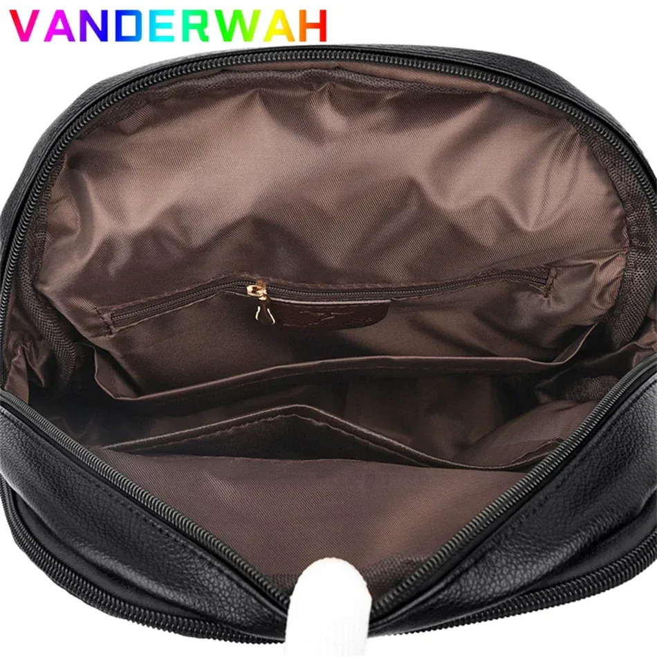 sac à dos de marque en cuir véritable pour femmes, sac à dos de haute qualité pour filles, sacs d'école, sac à dos de voyage pour dames, sac à dos