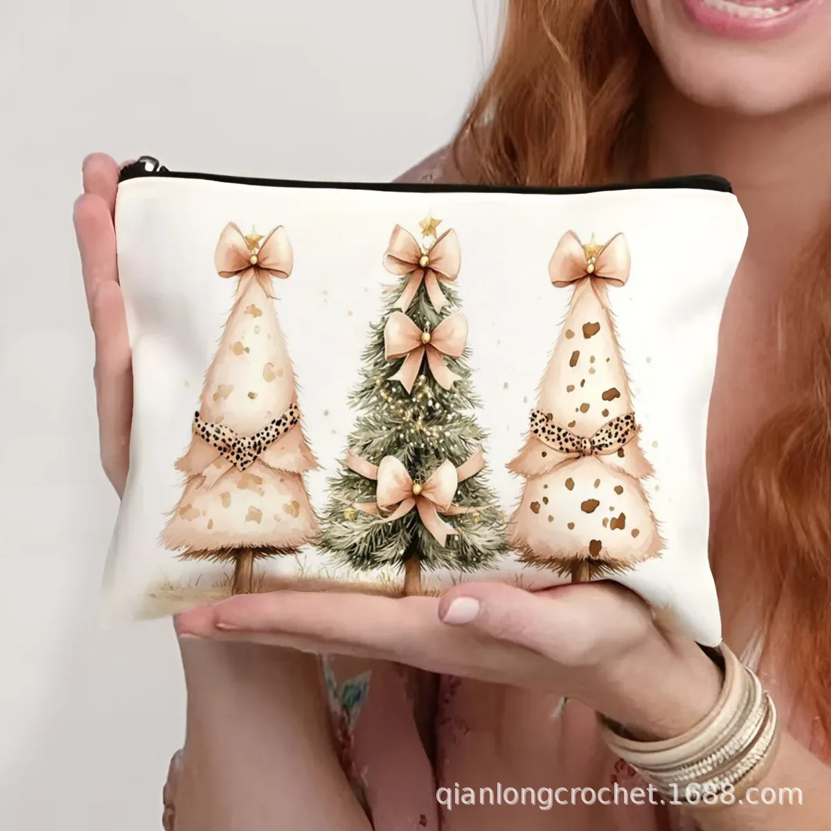 sacs de maquillage tendance de noël, étuis à crayons imprimés bonhomme de neige et sacs de rangement pouvant être personnalisés pochette de maquillage, offre spéciale