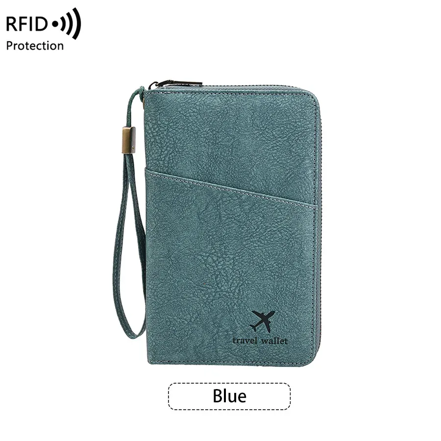 porte-passeport anti-rfid multifonctionnel, organiseur de documents de voyage, sac de rangement pour billets, portefeuille pour plusieurs passeports