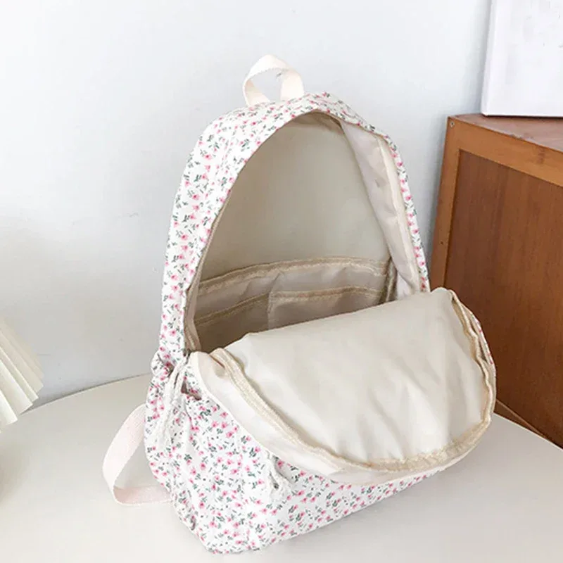version coréenne nylon sac à dos à fleurs école fleur mode sac à dos junior lycée sac à dos sac de voyage