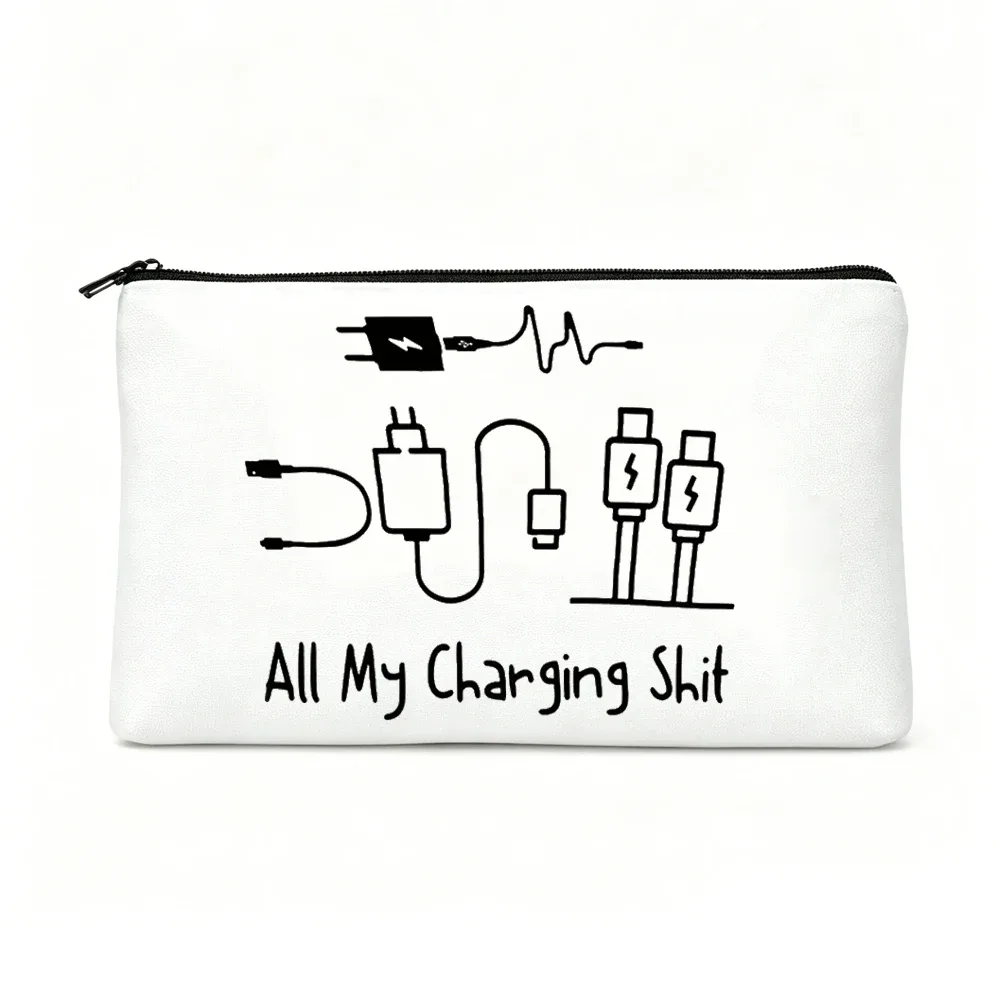 ensemble de voyage tout-en-un, chargeur coloré et trousse de maquillage, sac de rangement réutilisable pour cosmétiques et chargeur, cadeau idéal pour femmes, sœurs, filles, anniversaires et noël, trousse de maquillage de voyage, convient pour les voyages, les vacances, les affaires, le fitness, le camping et les activités de plein air.