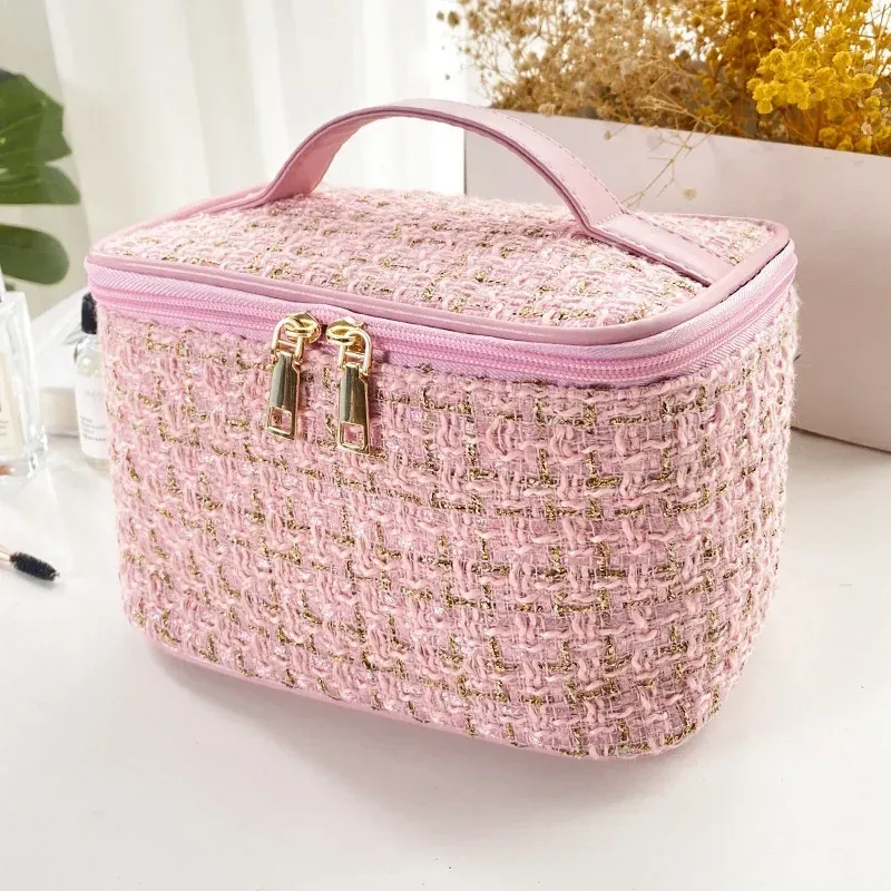 nouveau sac à maquillage tricoté pour femme 2026 – trousse de maquillage portable et tendance grande capacité bx100